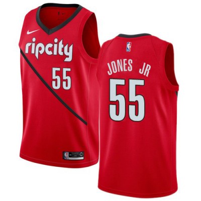 Nike Blazers #55 Derrick Jones Jr Red Youth NBA Swingman Earned Edition Jersey